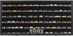 Car Display Case Black 6 Tier Matchbox Model 1/64 Diecast N Train Wood Cabinet