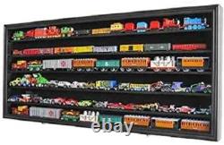 Car Display Case Black 6 Tier Matchbox Model 1/64 Diecast N Train Wood Cabinet
