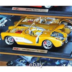 Car Display Case Cherry 8 Pcs Diecast 1/18 Scale Model Wood Rack Shelf Cabinet
