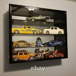 Car Display Case Cherry 8 Pcs Diecast 1/18 Scale Model Wood Rack Shelf Cabinet