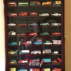 Car Display Case Walnut 12 Shelves Matchbox Model 1/64 Diecast Wood Rack Cabinet