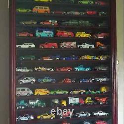 Car Display Case Walnut 12 Shelves Matchbox Model 1/64 Diecast Wood Rack Cabinet