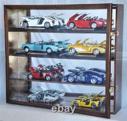 Car Display Case Walnut 8 Pcs Diecast 1/18 Scale 118 Collection Shelf Cabinet