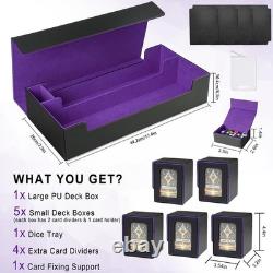 Card Deck for Commander, Large 6 in 1 Card Storage Display Case with 5PCS TCG