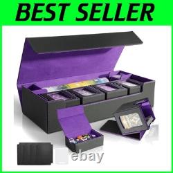 Card Storage Display Case for MTG, 2400+ Cards, Black&Purple