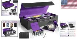 Card Storage Display Case for MTG, 2400+ Cards, Black&Purple