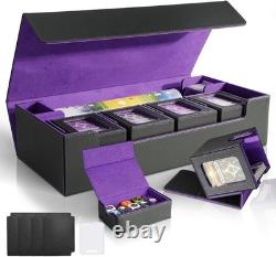 Card Storage Display Case for MTG, 2400+ Cards, Black&Purple