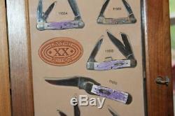 Case XX Purple Bone Handle Limited Edition Pocket Knife Set in Store Display