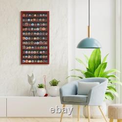 Challenge Coin Display Case 11 Row Mahogany Military Cabinet Shadow Box Rack