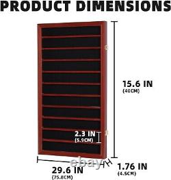 Challenge Coin Display Case 11 Row Mahogany Military Cabinet Shadow Box Rack