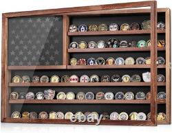 Challenge Coin Display Case, Lockable Military Coin Holder Cabinet