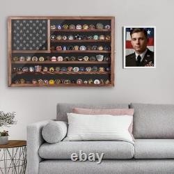 Challenge Coin Display Case, Lockable Military Coin Holder Cabinet
