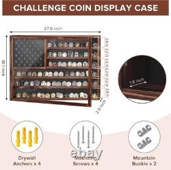 Challenge Coin Display Case, Lockable Military Coin Holder Cabinet