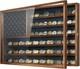 Challenge Coin Display Case, Lockable Military Coin Holder Cabinet with Removabl