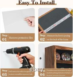 Challenge Coin Display Case, Lockable Military Coin Holder Cabinet with Removabl