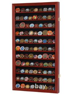 Challenge Coin Display Case Poker Chips Holder Wall Cabinet Showcase Ra