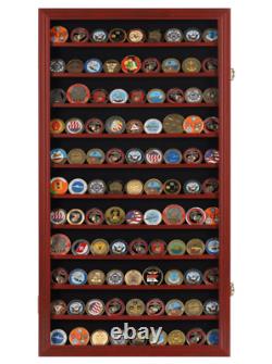 Challenge Coin Display Case Poker Chips Holder Wall Cabinet Showcase Ra