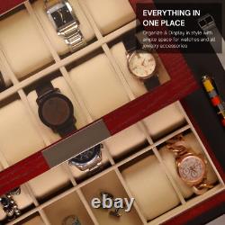 Cherry Oak Wood 20 Slot Watch display case and Jewelry Box Storage Organizer Da