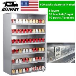 Cigarettes Retail Display Rack Aluminium Cigarettes Cabinet 6 Layers 10 Brackets