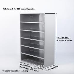 Cigarettes Retail Display Rack Aluminium Cigarettes Cabinet 6 Layers 10 Brackets