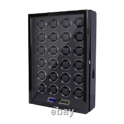 Classic LED Watch Winder For Automatic 24 Watches Storage Display Case Box LCD