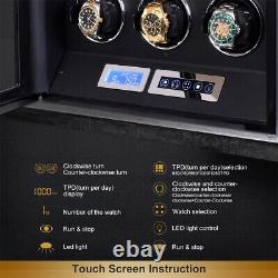 Classic LED Watch Winder For Automatic 24 Watches Storage Display Case Box LCD