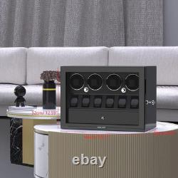 Classic Watch Winder For 4 Automatic Watches with Drawer Storage Display Case