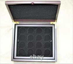 Classy Presentation Display Wood Storage Case Box with 4 trays-Holds 64-Lg caps