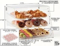 Clear Acrylic Bakery Display Case, 3-Tier Storage
