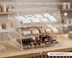 Clear Acrylic Bakery Display Case, 3-Tier Storage