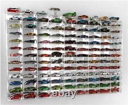 Clear Display Case Wall Cabinet(108 Slots)164 Hot Small Toy Car Wheels Scale Ma