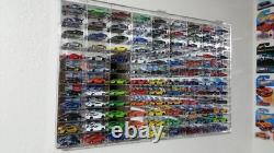 Clear Display Case Wall Cabinet(108 Slots)164 Hot Small Toy Car Wheels Scale Ma