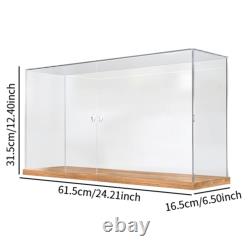 Clear Doll Storage Cabinet Figure Display Case Showing Cabinet Scale Car Display