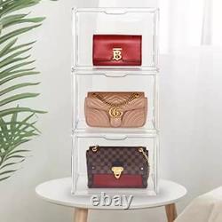 Clear Handbag Storage Organizers for Closet 9 Pack Plastic Acrylic Display Case