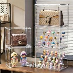 Clear Stackable Display Case Dustproof Acrylic Magnetic Door Storage Box