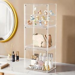Clear Stackable Display Case Dustproof Acrylic Magnetic Door Storage Box