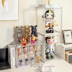 Clear Stackable Display Case Dustproof Acrylic Magnetic Door Storage Box
