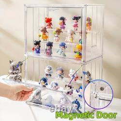 Clear Stackable Display Case Dustproof Acrylic Magnetic Door Storage Box