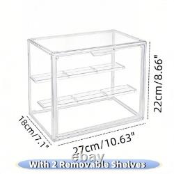 Clear Stackable Display Case Dustproof Acrylic Magnetic Door Storage Box