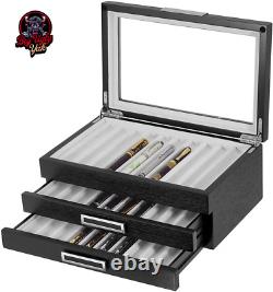 Co 30 Pen Wood Display Case Holder Storage Collector Organizer Box 314030