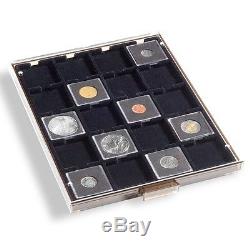 Coin Collection Aluminum Box Cargo Travel Show Case Display Box Storage Quadrum