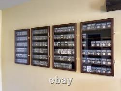 Coin Slab Display Case NGC PCGS ICG CAC Cherry Cabinet Wood Collector Shadow Box