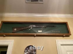 Collector Gun Sword Display Wood Case Wall Mount Storage Rifle Rack with Glass Lid