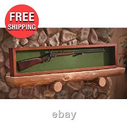 Collector Gun Sword Display Wood Case Wall Mount Storage Rifle Rack with Glass Lid