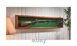 Collector Gun Sword Display Wood Case Wall Mount Storage Rifle Rack with Glass Lid