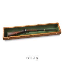 Collector Gun Sword Display Wood Case Wall Mount Storage Rifle Rack with Glass Lid