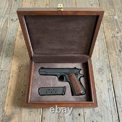 Colt Model 1911 Wood Presentation Case Pistol Display Box -Velvet Lined, 02