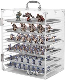 Compact 6-Tray Acrylic Miniature Display Case for Safe Storage & Easy Transport