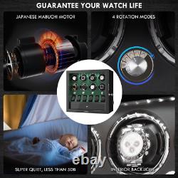 Compact Automatic 8 Watch Winder with 6 Extra Watches Display Storage Box Case