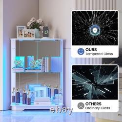 Corner Display Case LED Light & Charging Station Action Figure Car White Cabinet